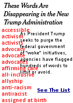  This is getting confusing. I think they forgot a few, like ''unhoused individuals'' for homeless people, or ''vertically challenged'' for short folks. But, I imagine the list will grow rapidly as government employees try to send out a letter or document and it will take a week to get it done and approved by the word checkers.